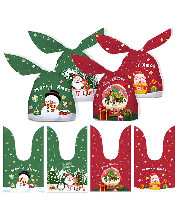 100 Pcs Rabbit Ear Christmas Treat Bags